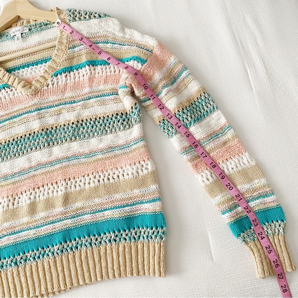 Olivia Sky Colorful Crochet Sweater - Picture 3 of 9